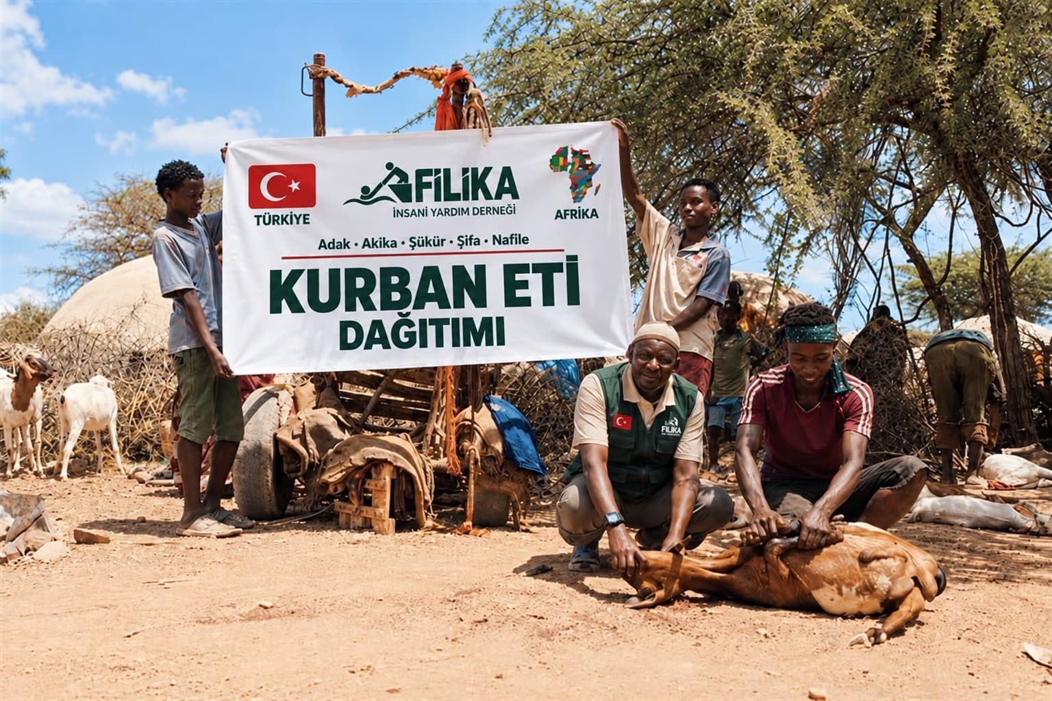 Afrika’daki kurban organizasyonu sürecini anlatan görsel